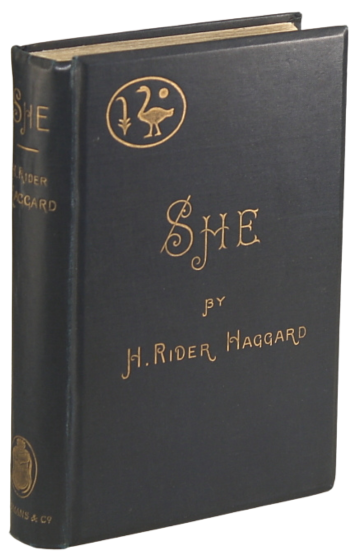 SHE: A History of Adventure (1st Edition Cover, 1887)